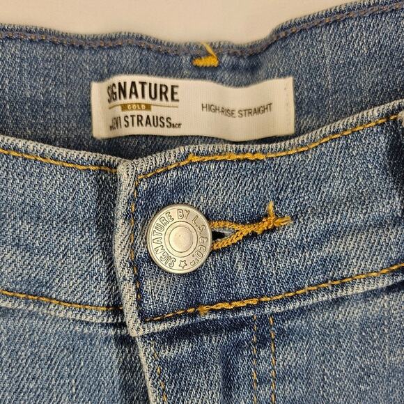 LEVI STRAUSS SIGNATURE GOLD WOMEN'S HIGH-RISE STRAIGHT JEAN PANT 12M - W31" L32" - Picture 3 of 9